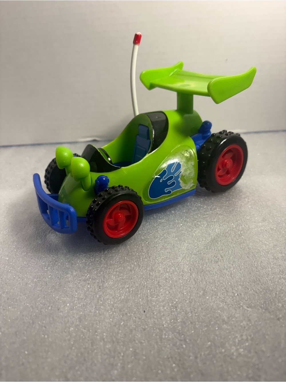 Mattel Lime Green Racer with Red Wheels and Blue Accents